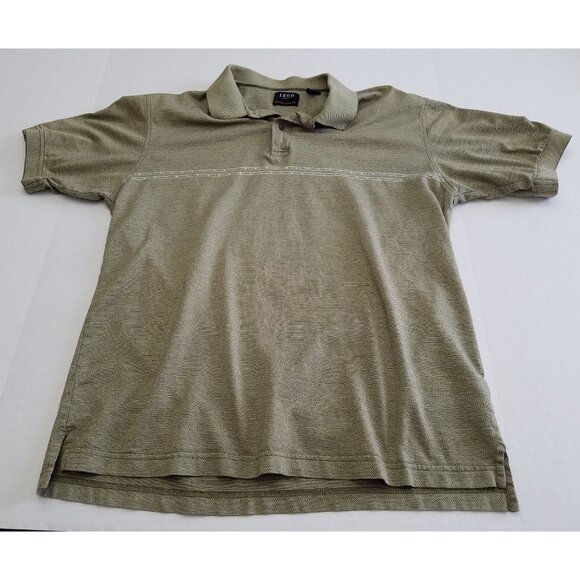 Izod Golf Cotton Cool-FX Polo Shirt Mens Sz Medium Olive Short Sleeve Collared - Picture 8 of 12